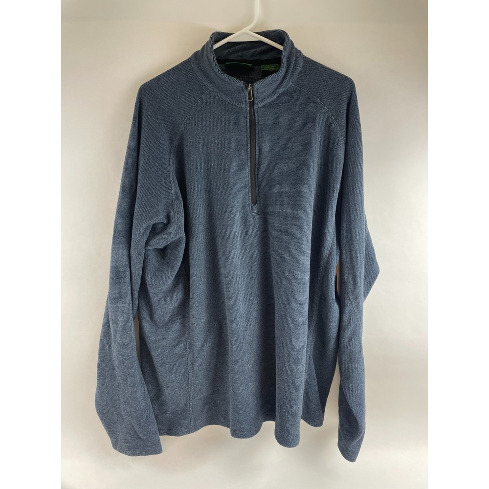 Salt Water Sweater Men's Size XL Blue Black Pullover 1/4 Zip Fleece Thumb Hole